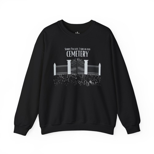 Cemetery Gate Taphophile Graveyard Sweatshirt Schwarz Unisex - Bild 2 von 5