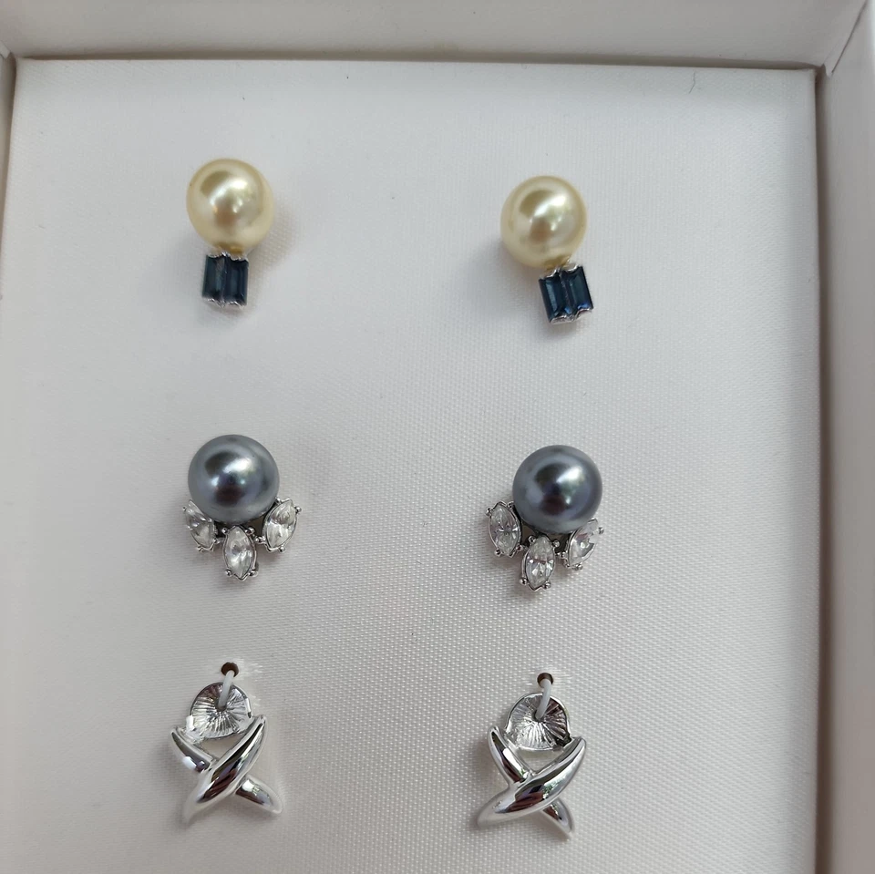 Nuevo en Caja Nolan Miller 8 en 1 Juego de Tachuelas y Chaqueta Perla Vidrio Intercambiable Foto 2 de 4