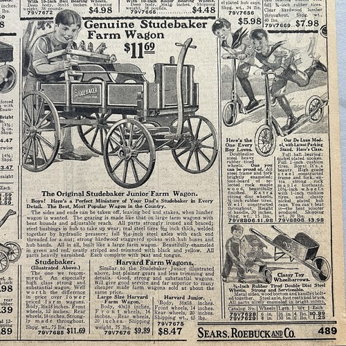 1931 STEEL TOYS Studebaker Jr Farm Wagon FLYING ARROW Irish Mails SEARS PRINT AD - Picture 3 of 8