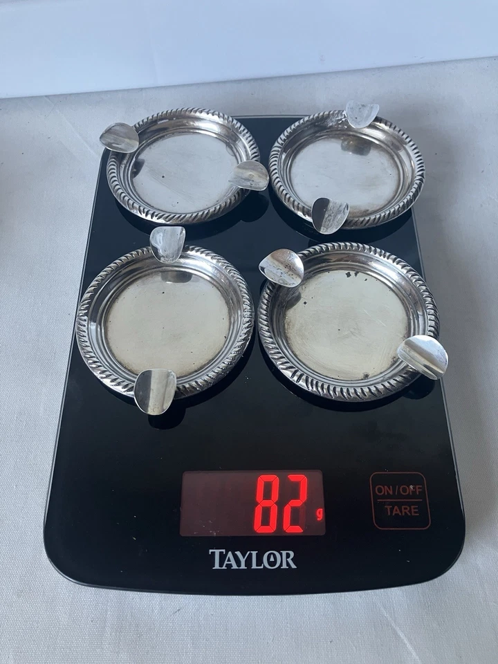 Lote de cuatro insertos de cenicero Sterling y 3 posavasos Frank Whiting Foto 2 de 4