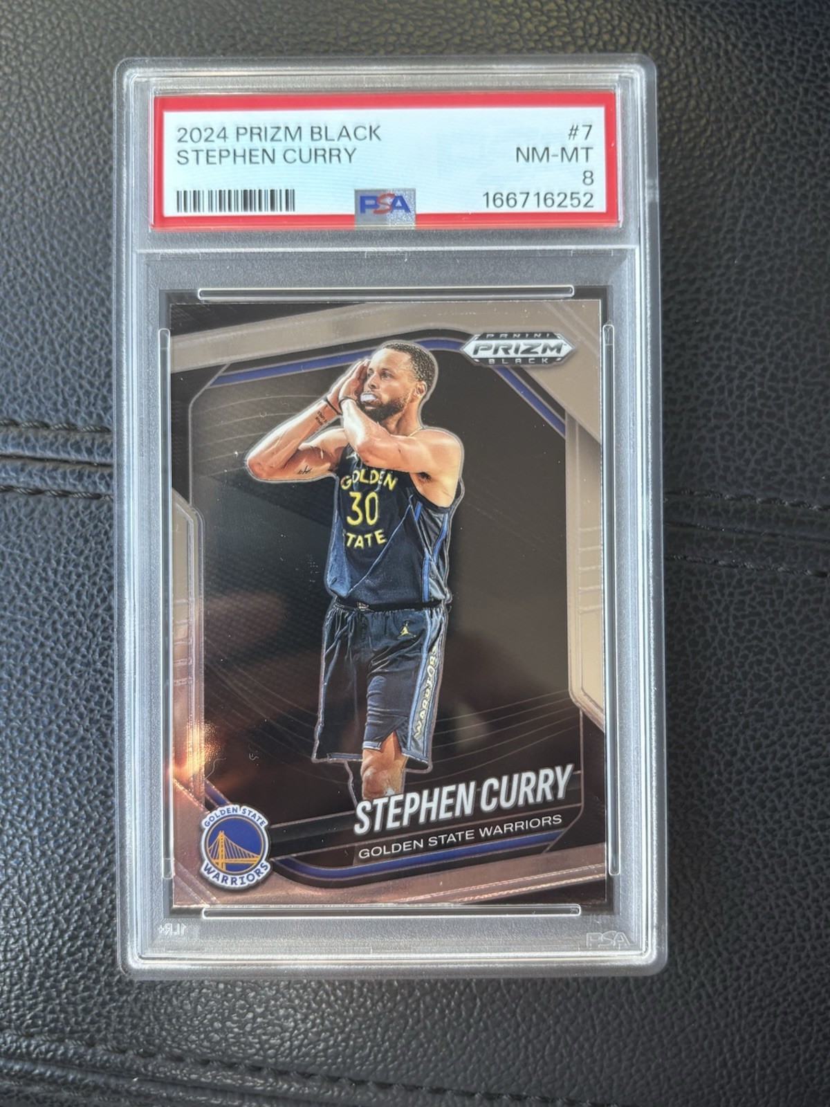 2024-25 Panini Prizm Black Stephen Curry #7 PSA 8