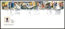 1973 Postal People 10 different Sc 1489-1498a USPS logo official Garnett KS (H3