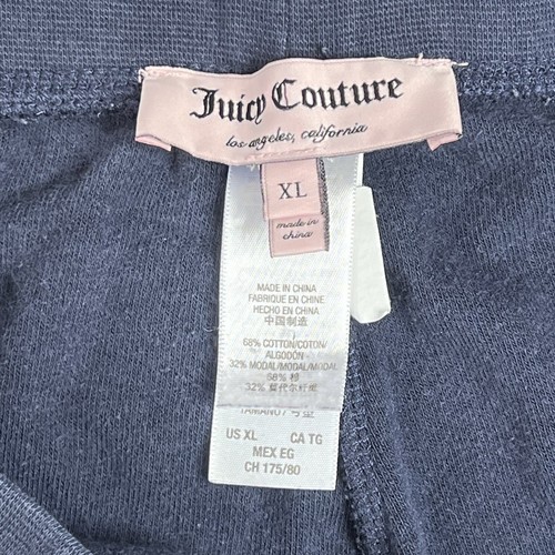 Vintage Juicy Couture Pants Womens XL Blue Wide Leg Baggy USA Terry Cloth Y2K - Picture 5 of 9