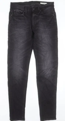 Marks and Spencer Mens Black Cotton Skinny Jeans Size 30 in L31 in Regular - Image 1 of 4