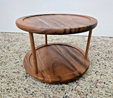 Lipper International 1302 Acacia Wood Turntable 10" 2-Tier Kitchen/Bathroom