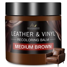 Leather Recoloring Balm and Scratch Repair Kit, Medium Brown Leather Restorer...