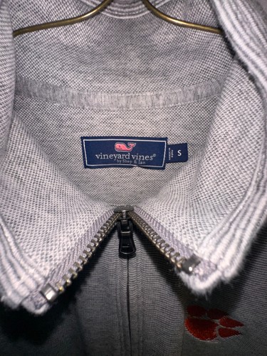 Camicia Uomo Vineyard Vines Grigio 1/4 Xip Manica Lunga LOGO Tigre - Foto 3 di 5