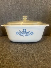 Pyrosil Corning Ware Blue Cornflower Vintage Auflaufform mit Deckel