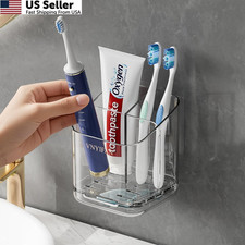 Toothbrush Holders for Bathrooms, 3 Slots Detachable Electric Clear