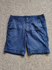 Mr Marvis Shorts Mens Small Blue The Midnights Chino Bottoms Button Fly W30"