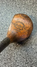 Antique Martin Kirkaldy Hickory Shaft Brassie - Frank Lugg Co. Liverpool