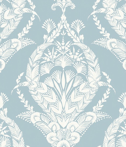 Fd26819_Middleton Symmetrisch, Medaillon Creme-Pulverblau Fine Decor Tapete-image