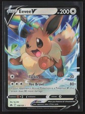eevee v pokemon card price SWSH065 Sword & Shield Holo Rare Black Star Promo When your Pokmon V is Knocked Out Eevee V SWSH065 PSA 8