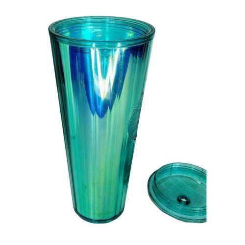 Starbucks Blue Iridescent 24 oz Venti Acrylic Cold Tumbler Cup Domed Lid NWT - Picture 5 of 7