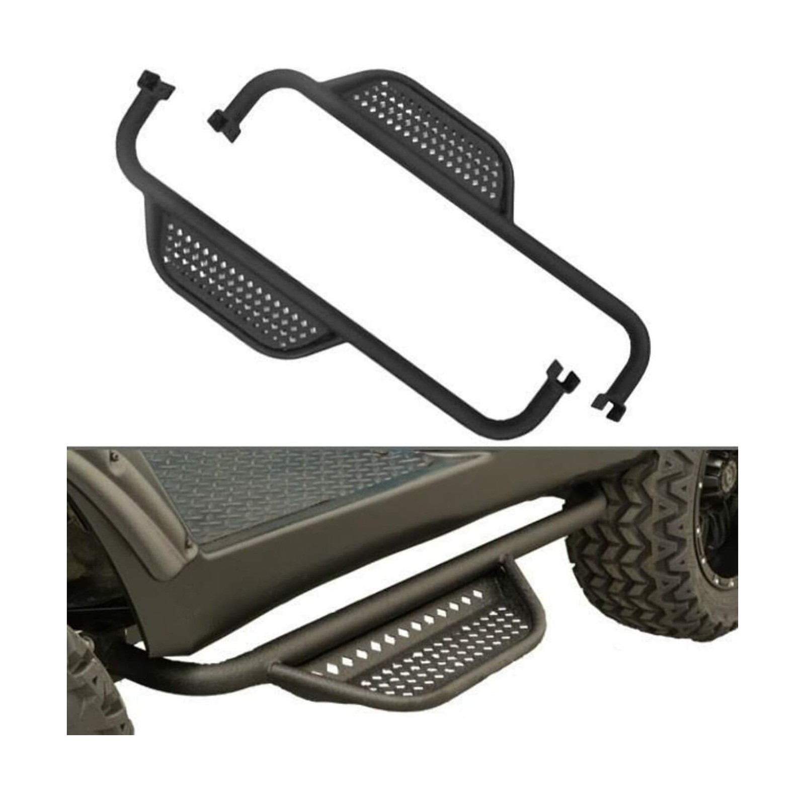 MadJax Golf Cart Armor Nerf Bar Drop Down Side Step and Moun