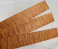 Big Quilt quilted Sapele BASS guitar fingerboard blank 3x27.4" SF31