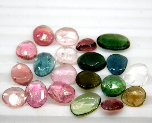 Natural Multi Color Rose Cut Tourmaline 20 Pcs Wholesale Gemstones Lot 14.7 cts - Picture 6 of 7