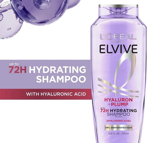 L'Oreal Elvive Hyaluron Plump Shampoo 12.6oz – Hydrating Care - Picture 3 of 8