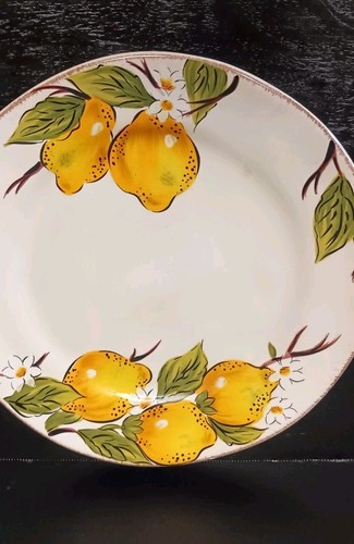 Pier 1 Avalon Dinner Plates 11" Set Of 2 Lemons Earthenware - Picture 2 of 6