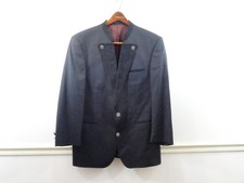 Rofan Tracht Herren Gr. 52 2-Button Jacket Wool Blend Suede Trim Embroidered