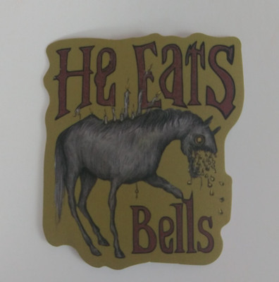 He Eats Bells Monster Horse Sticker 2.18'' x 1.78'' (H)