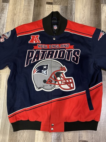 Vintage Rare Design Mens New England Patriots Team NFL Bomber Patch Jacket XXL - Picture 2 of 13