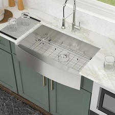 Logmey 33 Inch Apron Front Farmhouse Kitchen Sink,33x20 Premium 16 Gauge Stai...