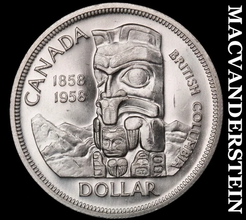 1958 Canada Silver One Dollar- Choice Gem Brilliant Uncirculated Luster #i7495