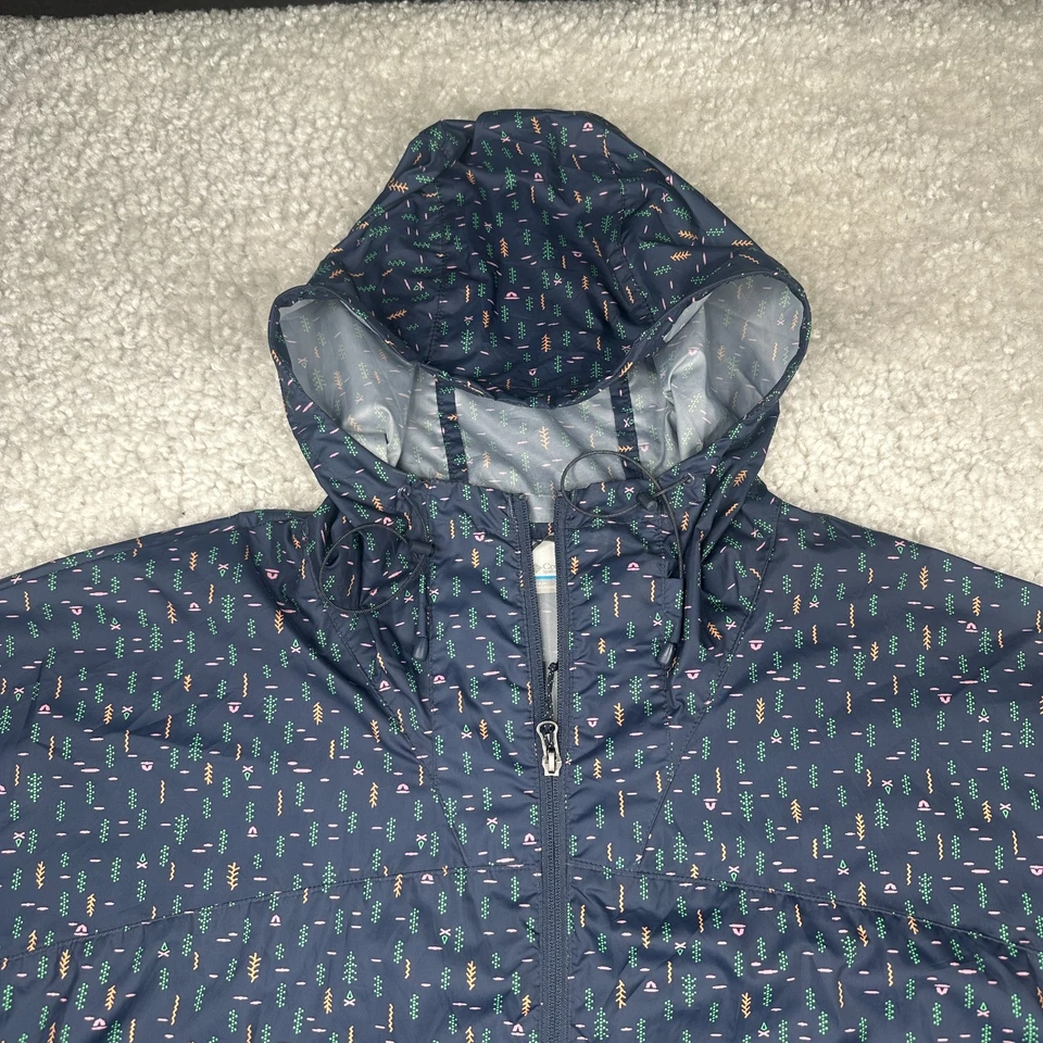 Columbia Hoodie Women 3XL Navy AOP Print Full Zip Hoody Jacket Windbreaker Rain - Image 2 of 4
