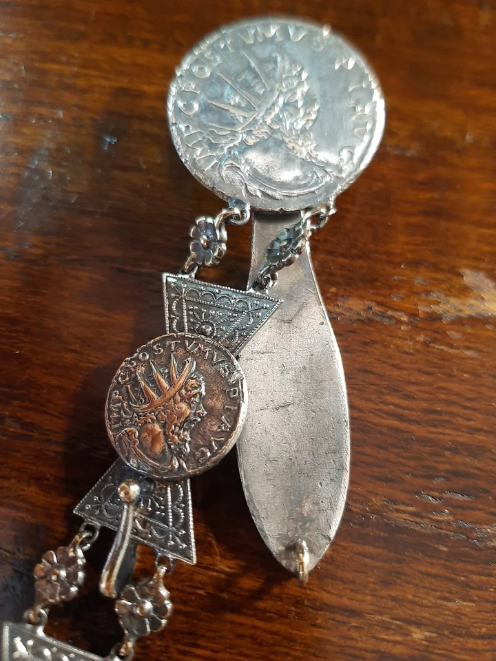 Catena Da Chatelaine Epoca 800 Lega d'argento - Immagine 3 di 4