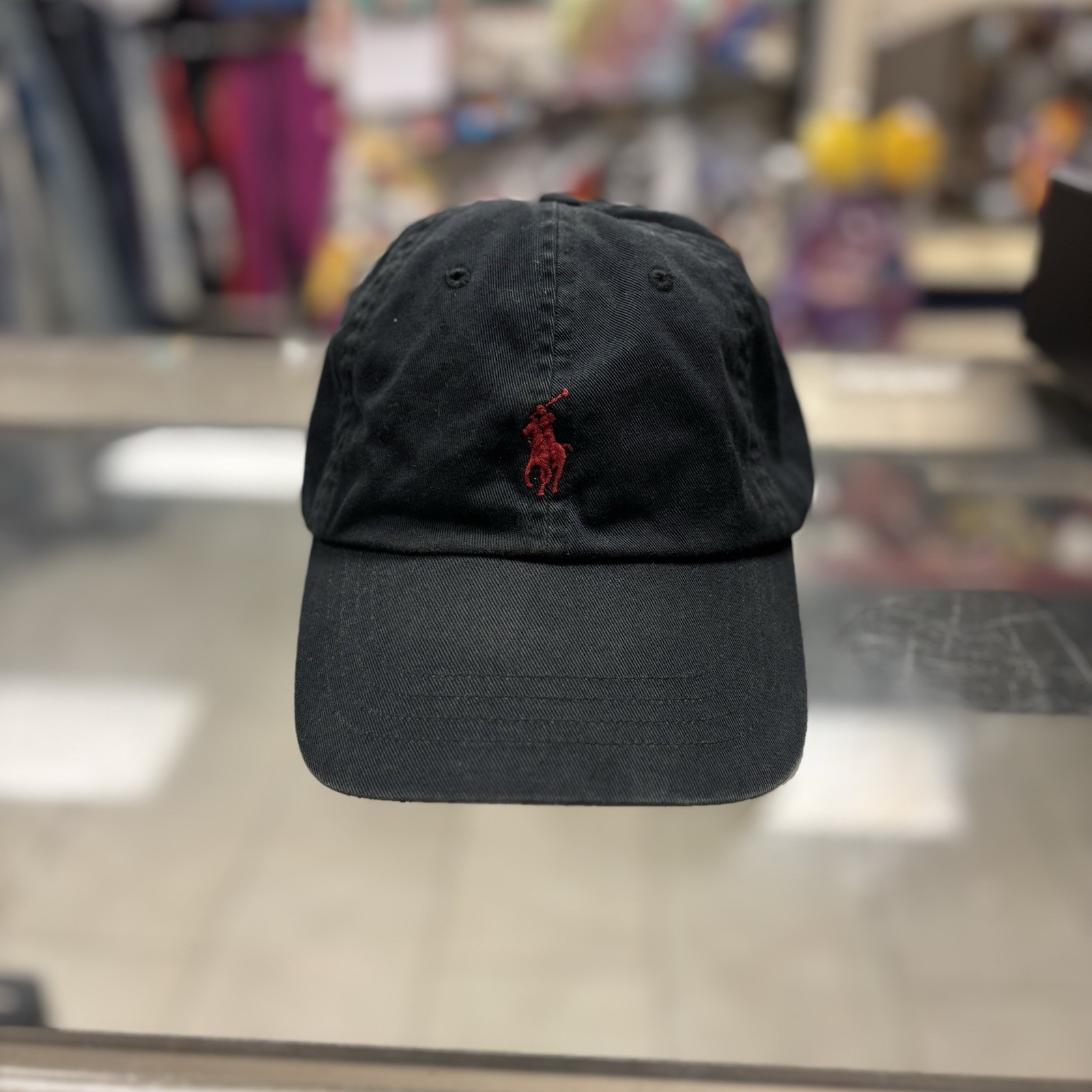 Polo Ralph Lauren Cappello Berretto Strap Back Uomo Nero Rosso Pony Logo Papà Casual Golf