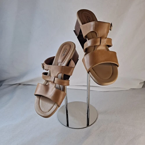 Sandali donna Clarks Collection tacco slide Desirae marrone palma taglia US 8 5M