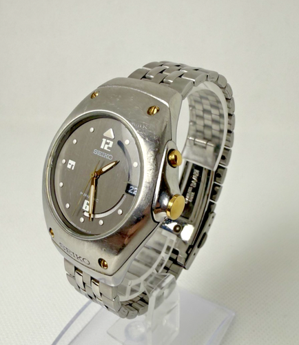 Orologio Uomo SEIKO Kinetic 5M42-0E30 Automatico Quarzo Made in Japan Acciaio Inox Data - Foto 2 di 13