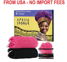 African Net Sponge Authentic - 2 Pieces Exfoliating Body Scrubber Bath Sponge -