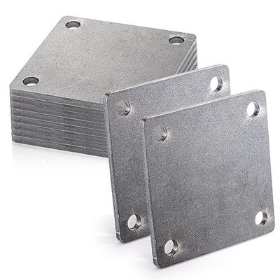8 Pack Flat Steel Plates, 4'' X 4'', Laser Cut A36 Mild Steel, Weldable Sheets