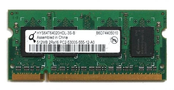 Laptop memory, hys64t64020hdl-3s-b, 512mb 2rx16 pc2-5300s-555-12-a0 - Image 2 of 2