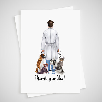 Personalisierte Tierarztkarte Danke Glückwunsch Pflege Haustier Hund Katze