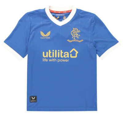 RANGERS F.C Jungen blau 2021/22 Castore Heimtrikot Fußballtrikot & Shorts 6-7 Jahre