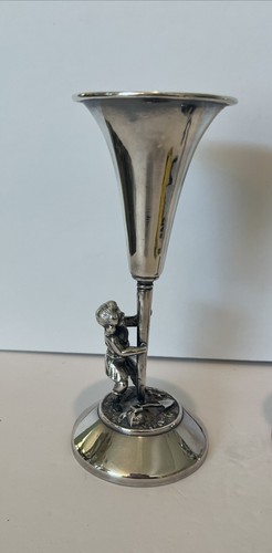 "2 candelabros figurativos chapados en plata vintage de 7 1/8""" - Imagen 6 de 8
