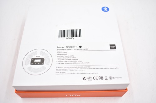 HOTT CD903TF Portable CD Player with Bluetooth + FM Transmitter - Tested - Picture 7 of 7