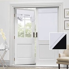 100 Blackout Door Curtain - French Door Blackout 26"W x 40"L Greyish White