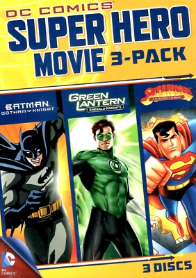 Super Hero 3pack - Batman Gotham Knight Green Lantern Superman - New 3Disc DVD