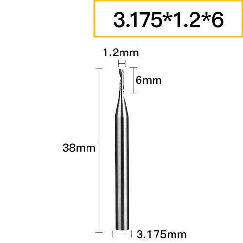 Solid Carbide Flat Nose End Mill Cutter Single Flute CNC Router Bit 1mm - 8mm - Picture 13 of 18