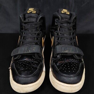 NIKE Air Jordan Men's Leather Boot Legacy 312 Black Gold Lace Up