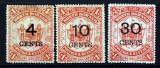 NORTH BORNEO 1895  4 CENTS Surcharged High Values Part Set SG 87 to SG 90 MINT