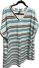  Shein Curve 2XL Blue/Gray/Black/White Dress