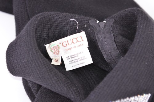 Maglione pullover donna Gucci taglia 46 Italia gioiello lana cashmere 10 US nero - Foto 12 di 12