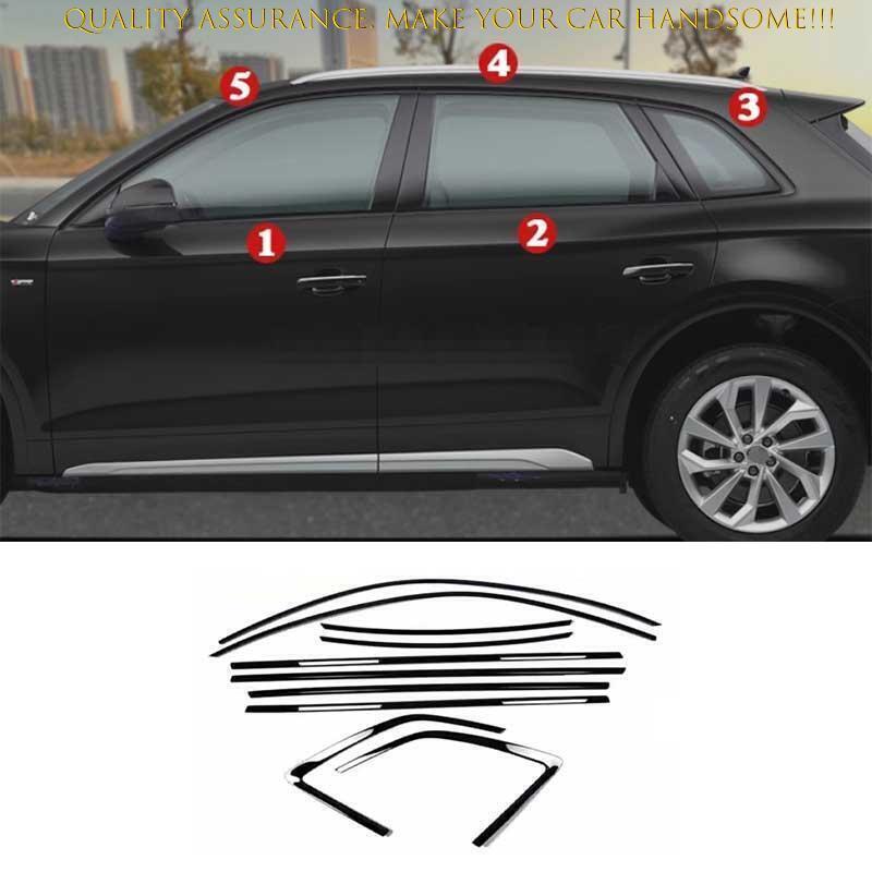Audi Q5 SQ5 2018-2024 Black Titanium Window Sill Trim Kit 10PCS