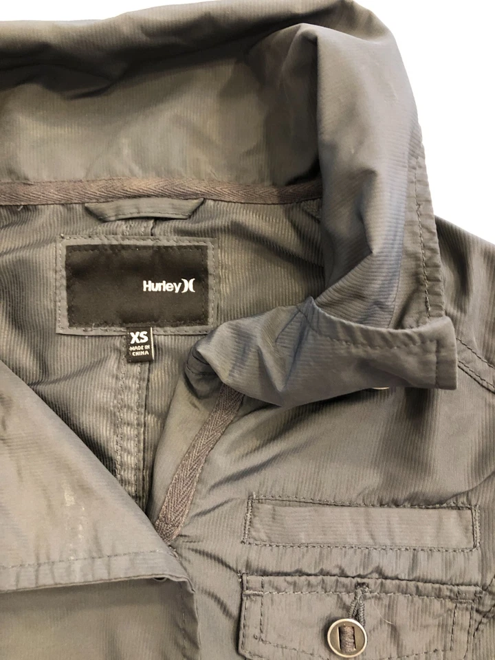 Chaqueta Hurley Para Mujer Extra Pequeña Ligera Militar Abotonada Abrigo de Primavera Foto 2 de 4