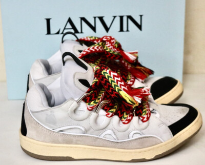 c*●様 MG06107★LANVIN 42サイズホワイト ストレートパンツ ゴ ボックスワイドタックパンツ | Alt due